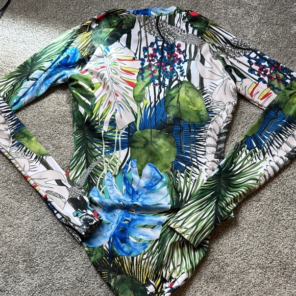 Swimnista x Christian Lacroix Tropical Print women’s long sleeve bathing suit - Picture 8 of 9